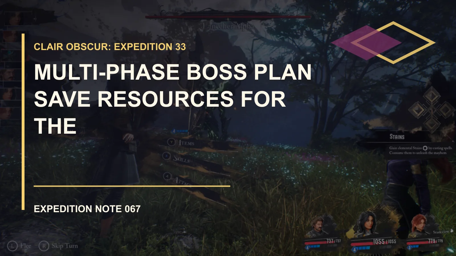 Clair Obscur: Expedition 33 Multi Phase Boss Plan